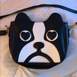 Boston Terrier Faux Leather Crossbody Bag